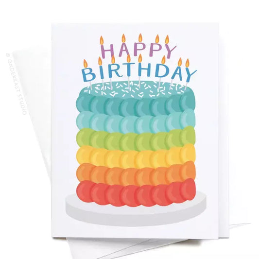 Happy Birthday rainbow cake card