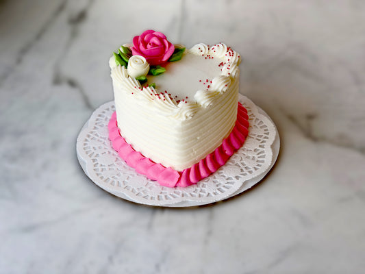 Heart-shaped Valentine's Day cake