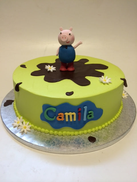 Custom cake decorated with a Peppa Pig theme