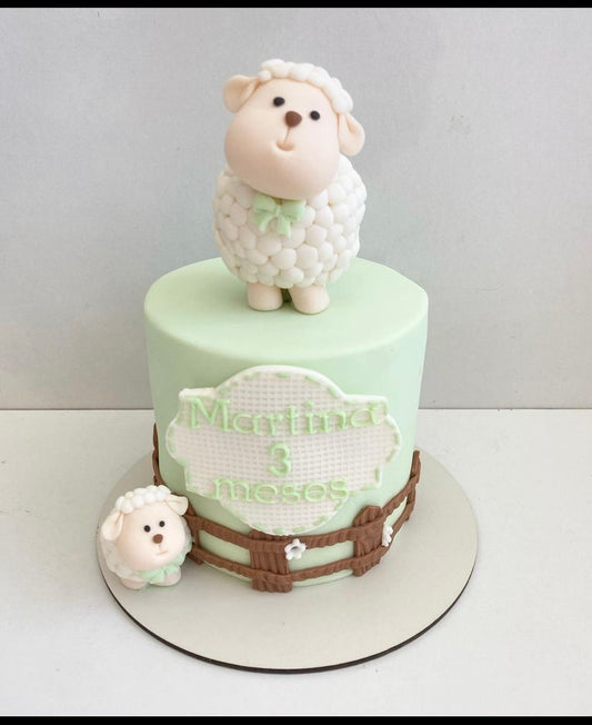 3D sheep cake decorated with fondant legs