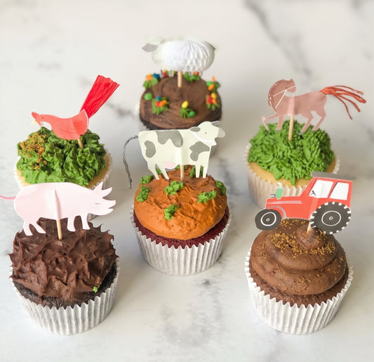 Farm Animal Cupcakes