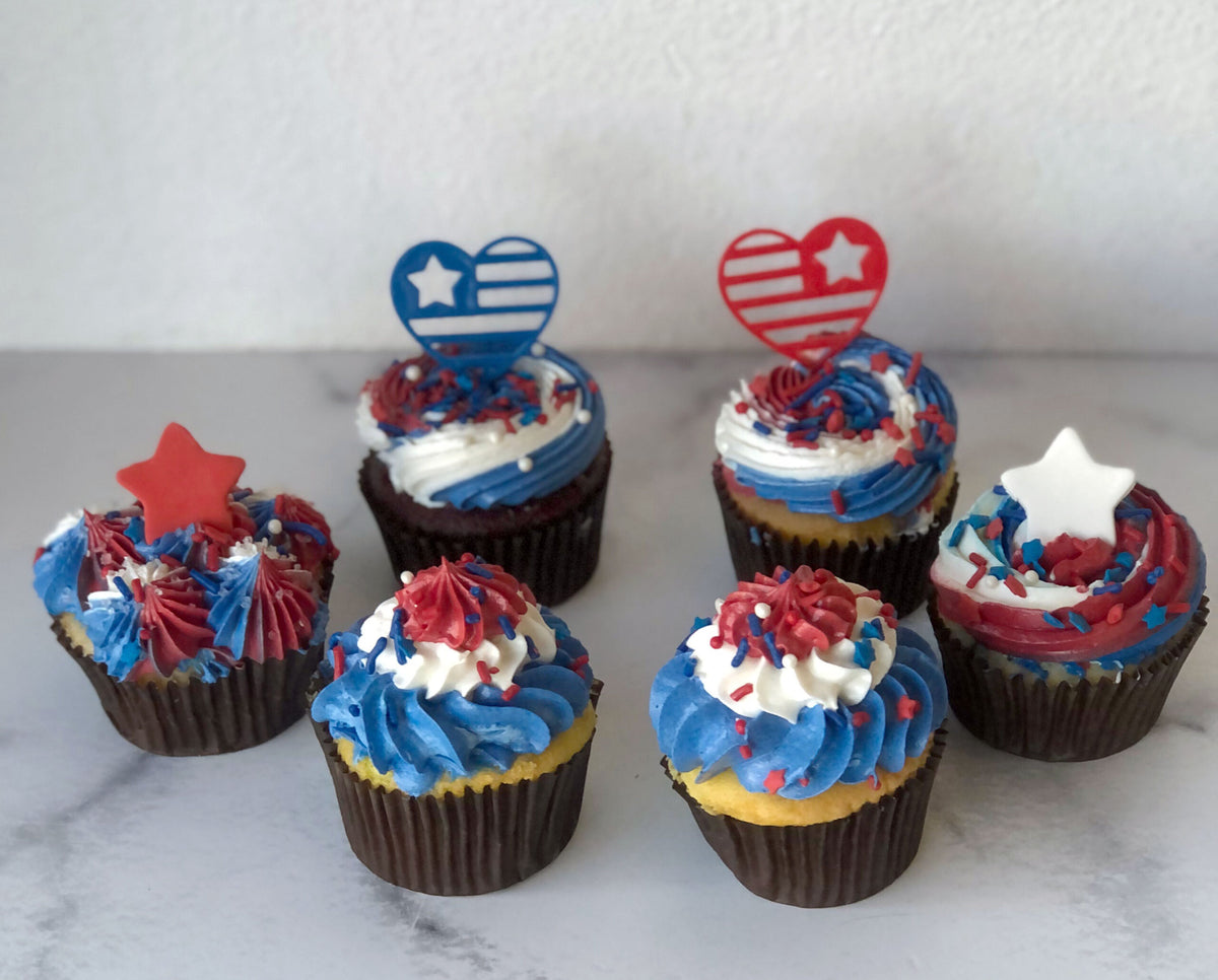 Red, White & Blue Cupcakes