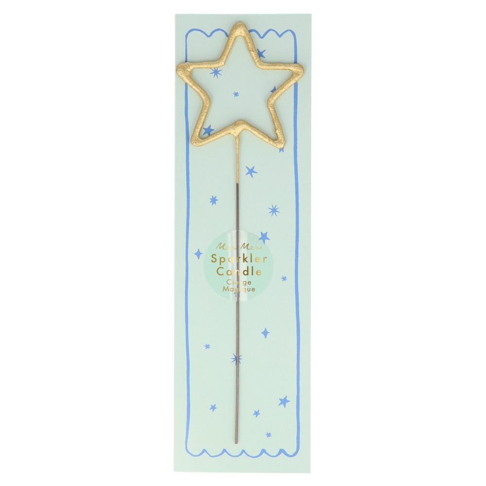Star-shaped sparkler cake candle