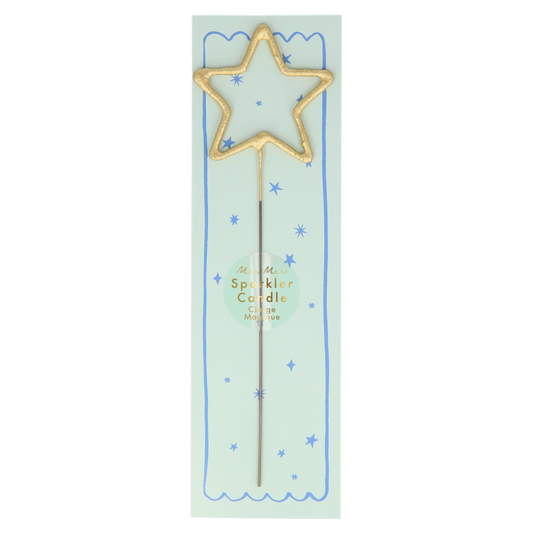 Star-shaped sparkler cake candle