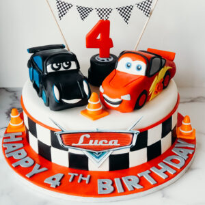2 tier Lightening McQueen Cars Cake - Karen's Cakes